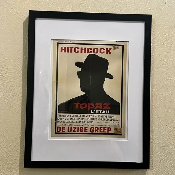 Alfred Hitchcock Poster Book Page Framed in a 11x14 HD material Frame - Picture 1 of 4